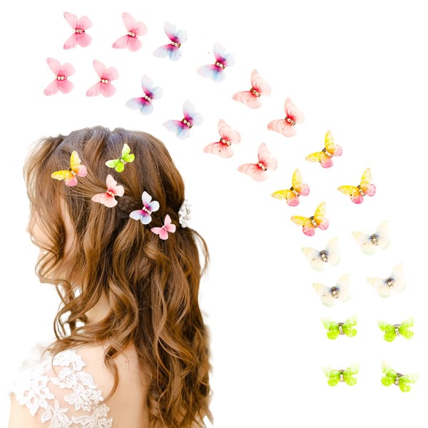ANBALA 24 Pieces Butterfly Hair Clips Small Gradient Butterfly Clip