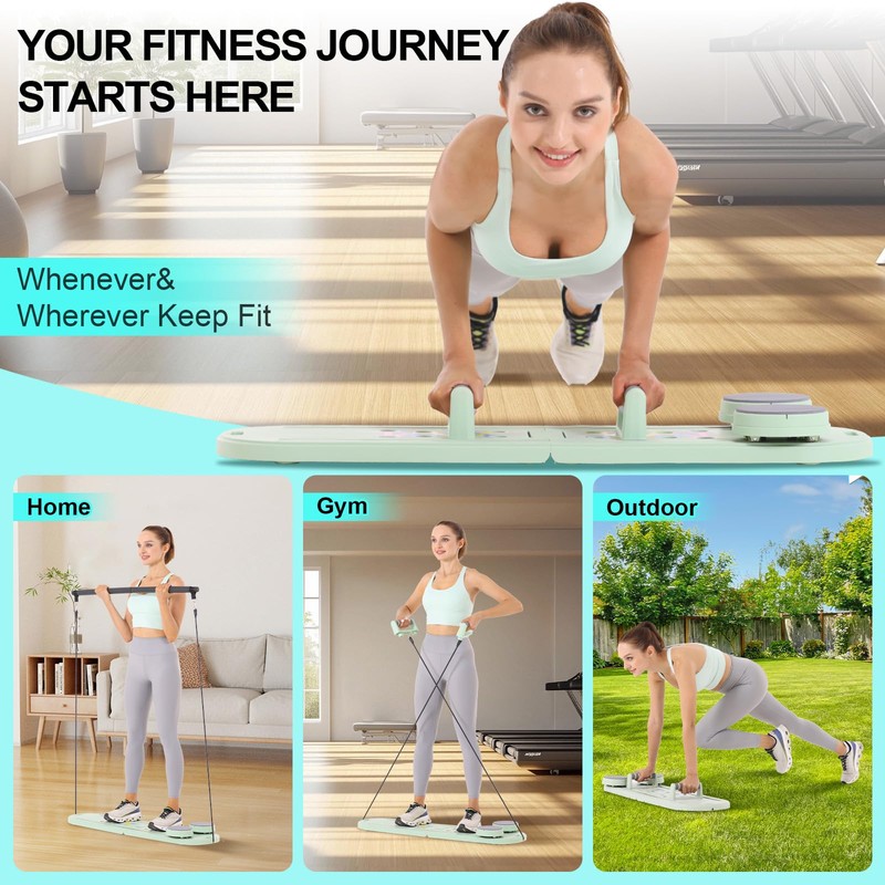 PRUINKLE Pilates Reformer Set - Foldable Sliding Reformer, Pilates Board