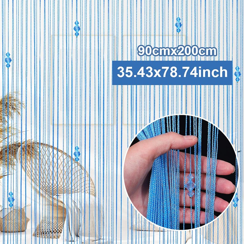 AIZESI 1PCS Beaded String Curtains for Doorways 90x200cm Crystal Door