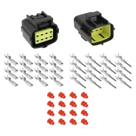 The Lord of the Tools 2 Sets of 8 Pin Waterproof Electrical Connector Plug Kit 1.8MM AWG Connector Terminal Set for Motorcycle Scooter Car Truck Quad ATV UTV