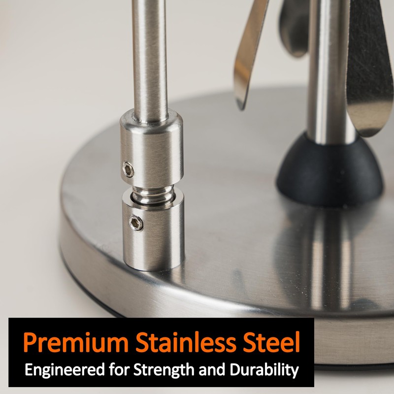 Leadfun Paper Towel Holder Countertop, Stainless Steel, One-Handed Tear, Weighted