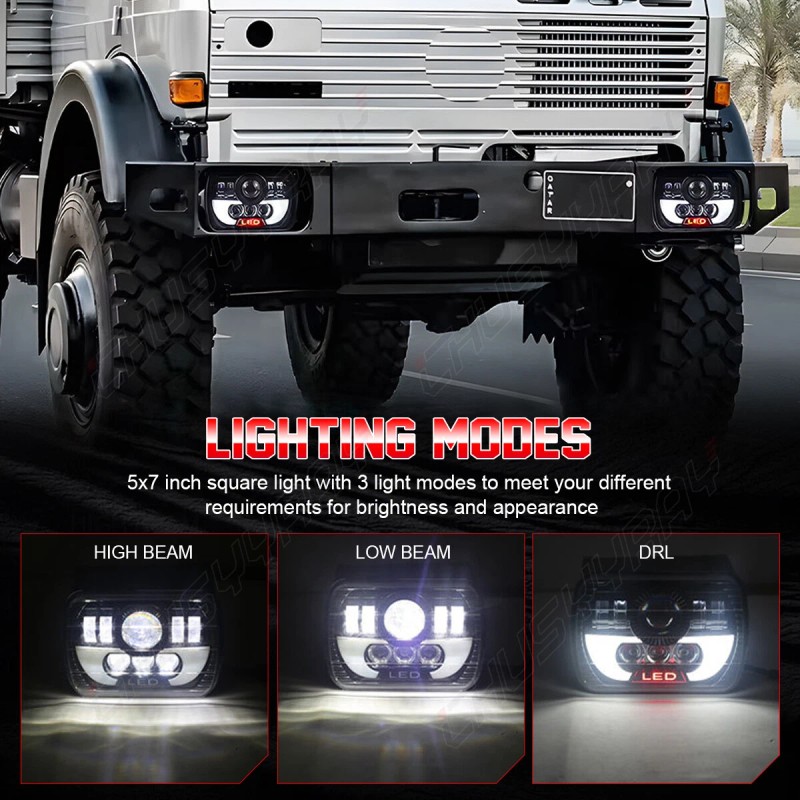 CHUSYYRAY 7''x6'' LED Headlight Headlamp For Chevy Express Cargo Van