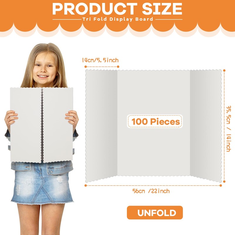 Ctosree 100 Pcs 14 * 22 Inch Tri Fold Poster