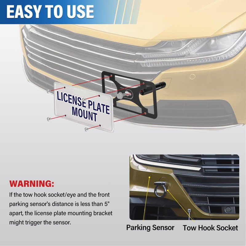 Heavy Duty Front License Plate Frame Compatible with Volkswagen ID.4