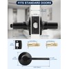 Mengico 1 Pack Matte Black Interior Door Knob, Heavy Duty