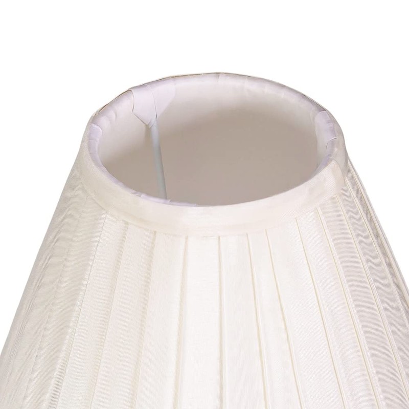 Traditional Classic Cream Faux Silk Pleated Inner Lined Lamp Shade