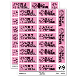 Seal of Approval Check Mark Checkmark Sticker Pack - Gloss Finish - Large 2.00" Size - Light Pink