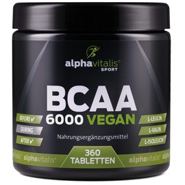 BCAA Mega Tabs 1000Mg Pure BCAAs, Vegan, Gluten Free, Lactose Free, Each Alphavitalis Sport – 360 Tablets – 2 Month Course Essential Amino Acids/Hochdosierte BCAAs for a hard Workout, , ,