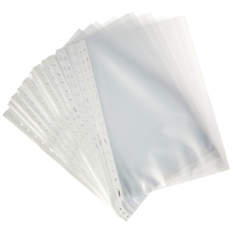 Dohe Basic – Pack of 100 Punched Sleeves, Folio, Plastic