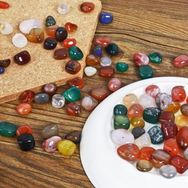 SOSMAR - 150 g Colourful Gemstones Tumbled Stones Set - Natural Agate Crystal Semi-Precious Stones Pebbles for Aquarium Flower Pot Treasure Hunting Jewellery Making Decorative Stones