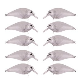 FREE FISHER Lure Blanks Square Bill Crankbaits,Unpainted Crankbait Fishing Lure Wobblers Minnow Lure Bodies,Fishing Lure Blanks Unpainted with 3D Fishing Eyes