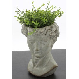 The Bridge Collection Antique Style Old World Greek Statue Head Cement Face Planter Pot
