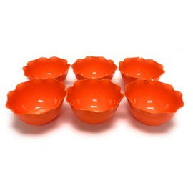 Mintra Home Reusable Bowls and Plates 6pk - Lotus Collection (Orange, Bowl 6pk - (5.5inW x 2.75inH))