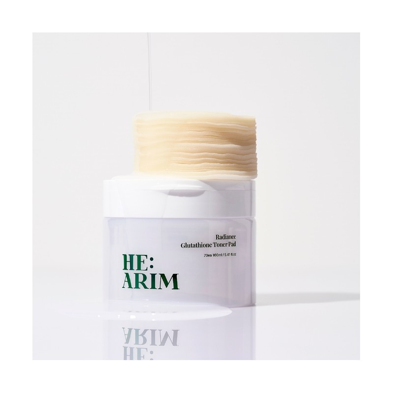 Heerim Radiance set includes 4 items (cleanser, toner pad, serum,
