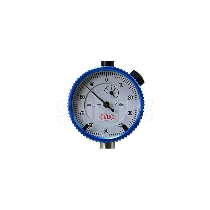 Shars 5mm Dial Indicator White Face .01mm Graduation, AGD1 Lug