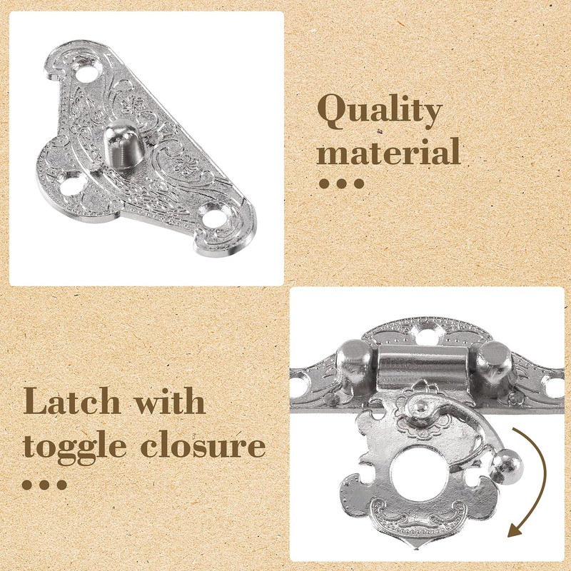 Isslly Small Jewelry Box Hardware, 2 Pcs Antique Hasp Latch