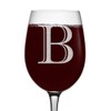 Etched Monogram 16oz Stemmed Wine Glass (Letter B)