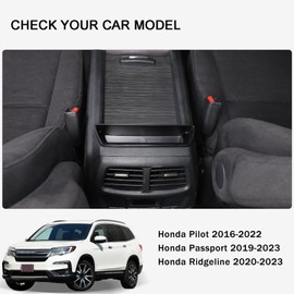 HIRUFAIT Center Console Organizer Tray for Honda Pilot 2016-2022/ Ridgeline 2020-2023/ Passport 2019-2023 Accessories, ABS Material Central Control Armrest Secondary Storage Box Black (B Style)