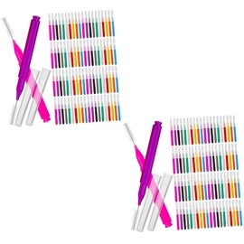 SAFIGLE 200pcs Interdental Brushes Alternative Flossing Head Cleaning Brush Interdental for Braces Eyebrow Lamination