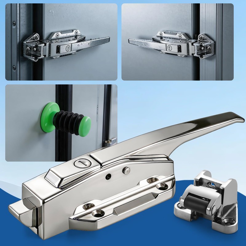 Walk-in Cooler Door Latch Kit,Frost-Resistant Fiberglass Interior Release Handle with