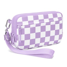 FODOKO Wristlet wallets for women Nylon Quilted Wallet with 4 Zippers,Travel Credit Card,Holder Cell Phone Organizer,coin purse