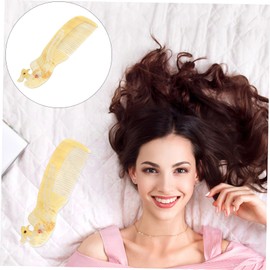 Healvian 1pc Ergonomic Handheld Hairdressing Comb Portable Natural Horn Hair Tool for Home Use Lightweight Design for Travel Suitable for Hair Types Random