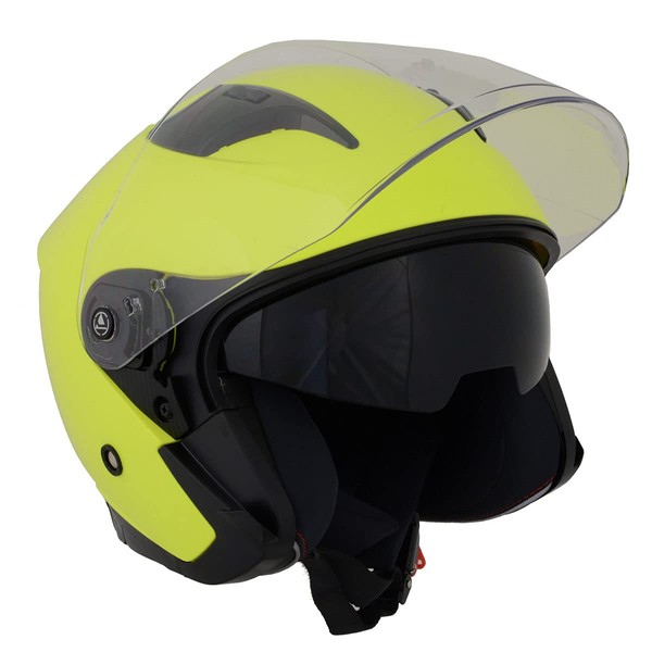 Milwaukee Helmets MPH9823DOT Shift Open Face 3/4 Neon Yellow Helmet