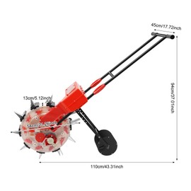 Manual Seeder, 6.3in Spacing 10 Nozzles Hand-Push Garden Seeder Roller Walk-Behind Row Crop Planter Roller Seeding & Fertilizer Applicator Portable Hand Push Seeder for Soy Peanut Corn Cotton Soybean