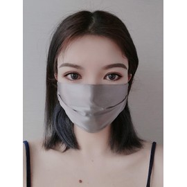 100% Mulberry Soft Silk Face Mask/Cover with adjustable ear loops, breathable, washable, reusable, Sapphire SILK by SAEK (Black)