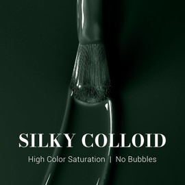 MelodySusie Black Gel Nail Polish, 0.5 Fl Oz Blackish Green Gel Polish Soak Off UV LED Nail Lamp Black Green Gel Polish Christmas Gift for Women Nail Art Starter Manicure Salon DIY At Home-517