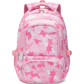 BLUEFAIRY Kids Backpacks for Boys Girls Ages 6-8 Elementary Primary Middle School Bag Back to School Book Bags Mochilas Escolares para Niños Niñas 17 Inch (Pink, Graffiti)