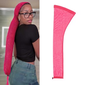 Leeven Hair Weave Sleeve for Locs 28 Inch Long Hair Weave Sleeve Cap for Wig Extra Long Wig Cap Breathable Dreadlocks Cap for Women(red)