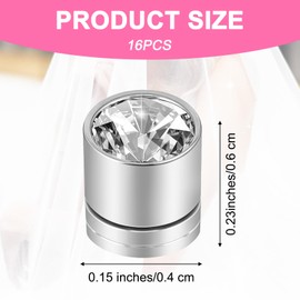 Sibba 16 Pcs Veil Weights Wedding Diamonds Bridal Veil Weights Pearls Elegant Double-sided Artificial Diamonds Rhinestones Crystals Hijab Magnets for Clothes Scarves Women Dress Veil Accessories