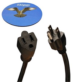 HQRP Heavy Duty 15ft Extension Cord Compatible with Precor EFX 5.23 5.33 EFX 5.23-AEXJ EFX 5.23-SK EFX 5.33-ST EFX5.33-ADFJ Fitness Elliptical + HQRP Coaster