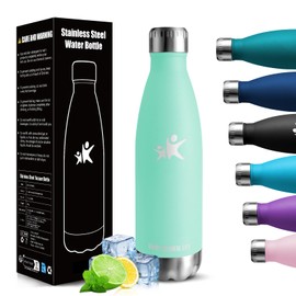 HoneyHolly Stainless Steel Water Bottle, Thermos Flask, 500 ml, BPA-Free, Leak-Proof Vacuum Insulated, Thermos Flask, Double-Walled Water Bottle for Bike, Travel, Sports, Yoga, Camping, Bicycle