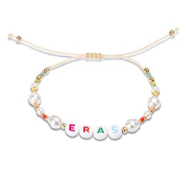 Mikovivi Eras Pearl Beaded Bracelet, Eras Bracelets Concert Bracelets Random Color Eras Jewelry Pearl Bracelets for Women Girls Fans Suitable for Concerts and Music Festivals