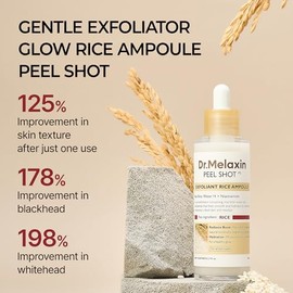 Dr.Melaxin Ampolla Exfoliante De Arroz Negro Peel Shot Glow 80 Ml. Exfoliante Suave Diario Para Rostro Y Cuerpo. Elimina Las Células Muertas. Apto Para Todo Tipo De Piel. Cuidado De La Piel Coreano.