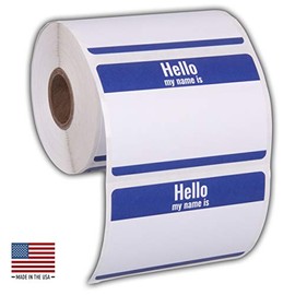 350 Pack Hello My Name is Stickers Identification Badges, 3.5" X 2.25" Peel and Stick for Conferences, Offices and Schools - Made in The USA (Chic Industrial)