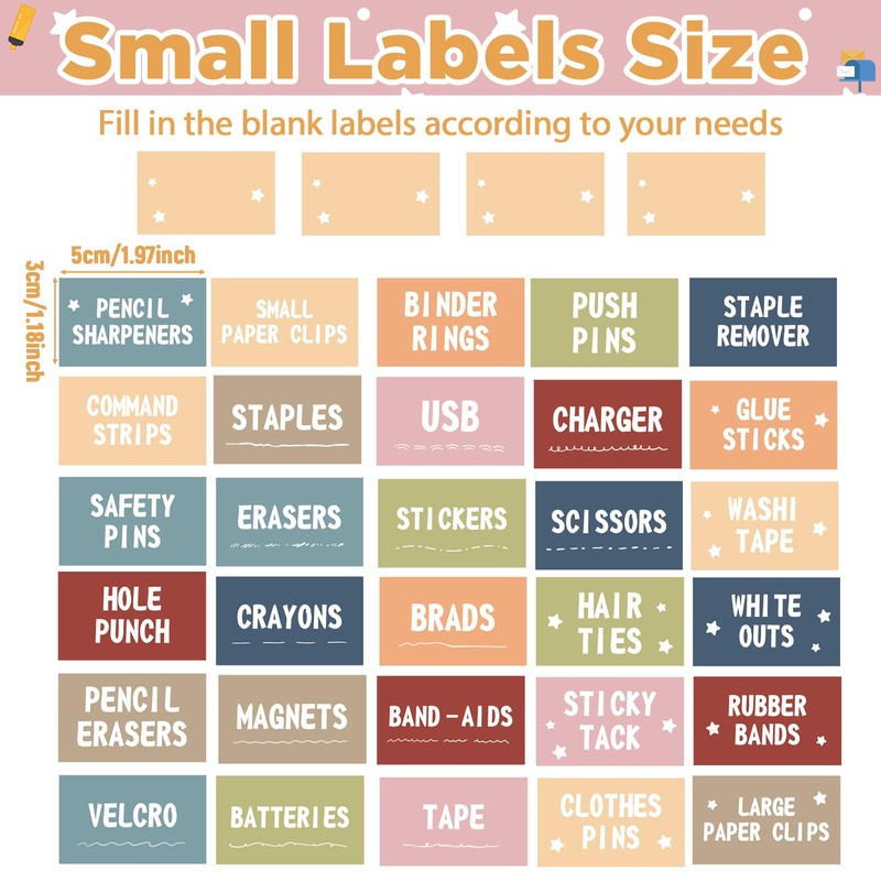 54Pcs Teacher Toolbox Labels Classroom Decoration Self-Adhesive Groovy Toolbox Sticker