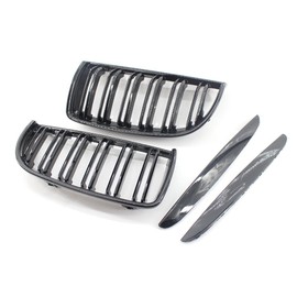 Double Bridge Radiator Grille Front Kidney Grill Grill Glossy Black for E90 E91 05-08