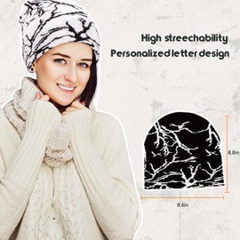 Taowave Arcteryx Beanie,Y2K Lightning Pattern Wool Acrylic Knitted Hat Wool Streetwear Headwear Winter Knit Beanies Hats for Men Women (US, Alpha, One Size, Black White)