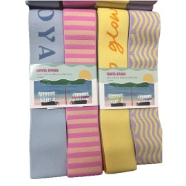Design Group Bon Voyage 4 Pack Towel Bands, Towel Bands, 1.5 in. x 15.5 in. design Assorted
