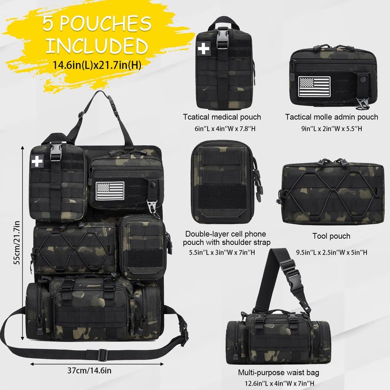 Tactical Car Seat Back Organizer, 2025 Upgrade Tactical Vehicle Panel