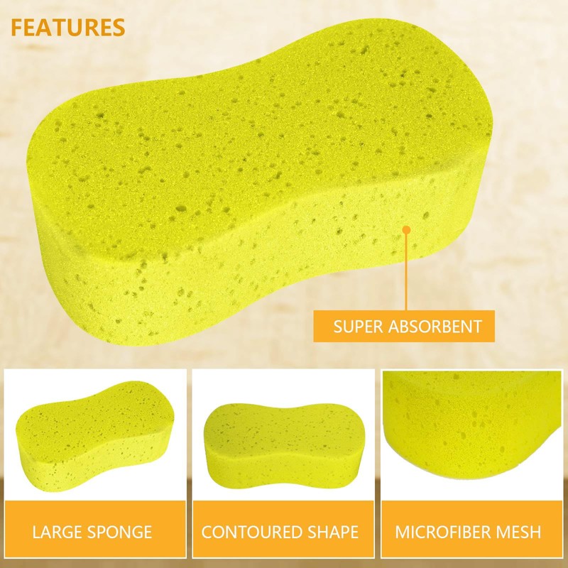 Jumbo Sponges,2 Pack Car Sponges,Washing Windows and Anti Scratch Technology,Perfect