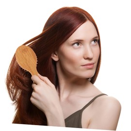 FRCOLOR 2pcs Bamboo Massage Hair Brush Anti-static Scalp Combs for Hair Growth for Mother Day and Birthdays