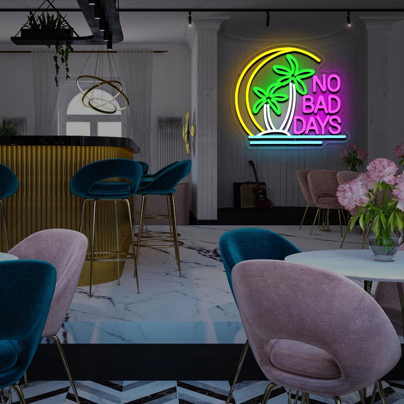 OYCGZV Wendekreis Neon Sign, No Bad Days LED Neon Sign