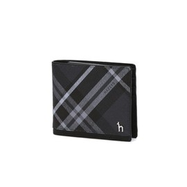 Hazzys (신세계센텀점)DUBLIN 블랙 체크 가죽 2단 반지갑 HJWA5E866BK (Duty Free Shop) DUBLIN Black Check Leather 2-Fold Wallet HJWA5E866BK