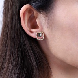 Inateannal Vintage Black Onyx Square Earrings Gold Irregular Square Stud Earrings Geometric Hollow Square Earrings Small Square Earrings Jewellery for Women and Girls, Zinc