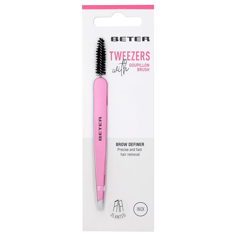 Beter BETER C Dual-Function Tweezers, Exclusive 2-in-1 Design with Slanted