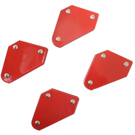 TRUVUE 4-Piece Mini Magnetic Welding Holders | Robust & Compact | Holds at 45°, 90°, 135° Angles | 2-7/8" x 1.75" x 0.5" (7.3 cm x 4.4 cm x 1.3 cm) | Vibrant Red Enamel Finish